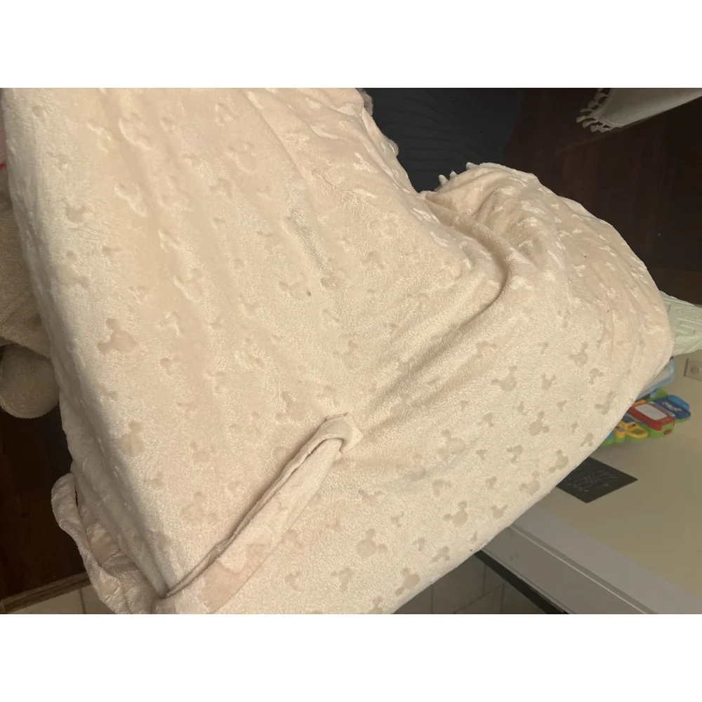 Baby Blanket Mickey Head Print With Hat And Tie - Warm-Cream Color- Used